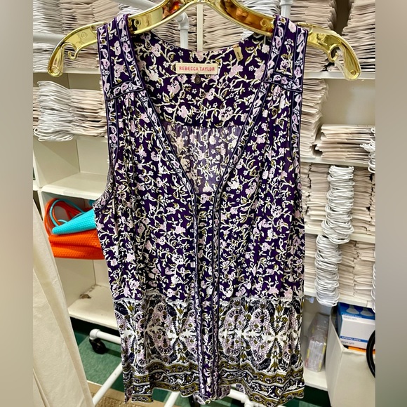 Rebecca Taylor Tops - Rebecca Taylor Purple Floral Top sz. 8